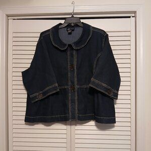 Just Blu  Plus Size 3 Button Jean Jacket   Size 24W